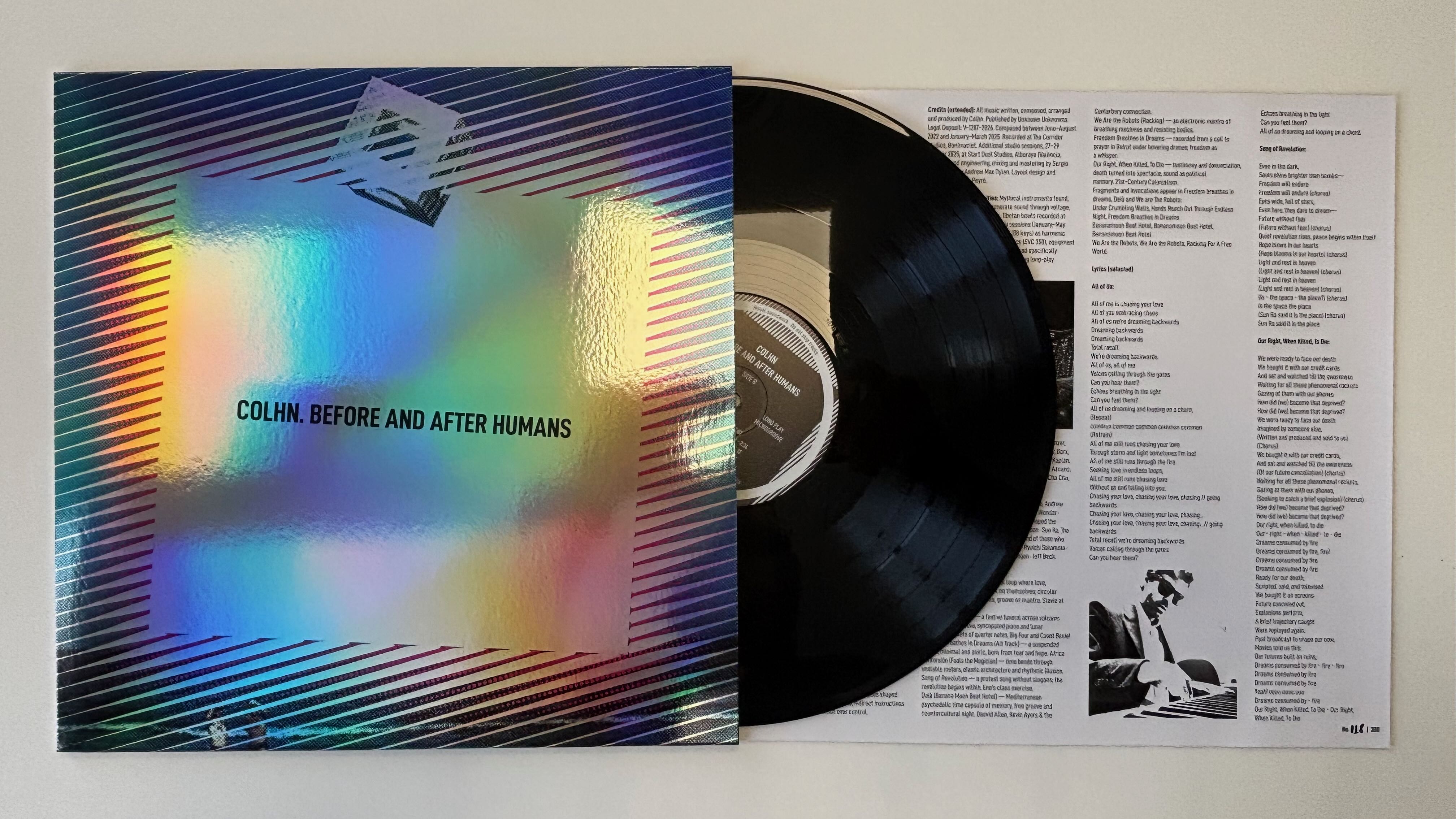 Album sleeve, vinyl record and lyric sheet